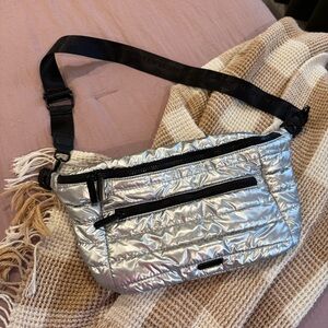 BCBGeneration Metallic Silver Crossbody Bag